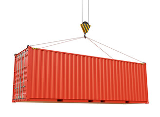 Canvas Print - Metal freight shipping containers on the hooks