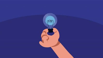 Poster - hand with bulb light animation