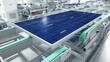 © IM Imagery - Solar Panel on Conveyor Line during Production Process at Modern Bright Automated Factory.
