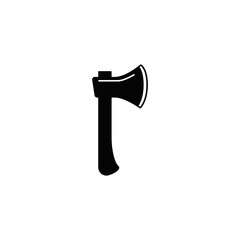 Axe icon in black flat glyph, filled style isolated on white background