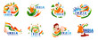 Happy independence day Sticker set, logo set, typography set , elements and decoration