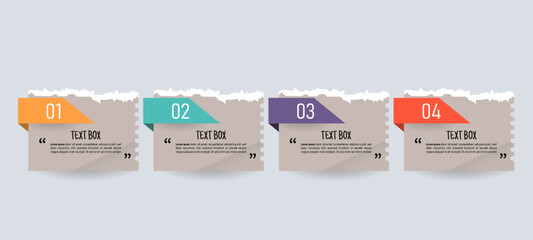 Poster - Text box design with notepapers infographic