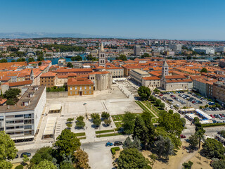 Wall Mural - Croatia - Amazing and historic Zadar in heart of Dalmacia from drone view