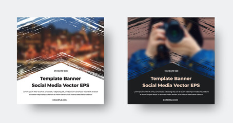 Wall Mural - standard vector banner template, eps, for social media, creative brochure presentation with brush st