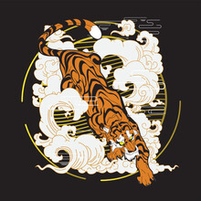 Tiger Illustration With Japanese Style For Kaijune Event