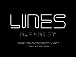 Wall Mural - minimalist style alphabet design with uppercase, numbers and symbols