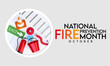 © Waseem Ali Khan - National Fire Prevention month is observed every year in October, to raise fire safety awareness, and help ensure our home and family is protected. 3D Rendering
