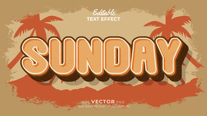 Editable text style effect - retro summer text in grunge style theme