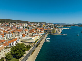 Wall Mural - Croatia - Amazing Sibenik the historical city in heart of Dalmacia from drone view