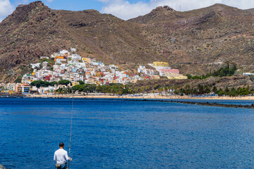 Santa Cruz, Tenerife, June 24, 2022. San Andres town next to Playa de las Teresitas in Santa Cruz , Canary Islands.