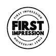 First Impression text stamp, concept background