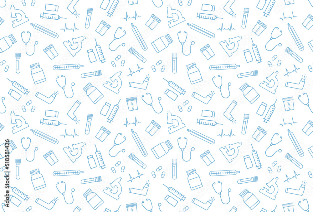 health care, medicine, doctor seamless pattern medical related icons ...
