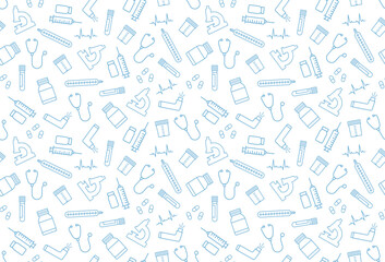 health care, medicine, doctor seamless pattern medical related icons - vector illustration