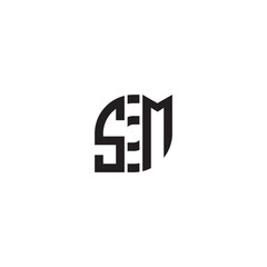 SM geometric leaf shape line initial concept with high quality logo design