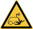 © Warning signs - ISO 7010 W037 Warning; Run over by remote operator controlled machine