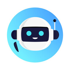 Wall Mural - Robot vector, chat bot concept illustration for virtual assistant banner, talk bubble speech, digital marketing, chat app, ai, artificial intelligence. 10 eps
