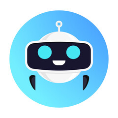 Wall Mural - Robot vector modern style, chat bot concept illustration for virtual assistant banner, talk bubble speech, digital marketing, chat app, ai, artificial intelligence. 10 eps