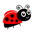© Віталій Баріда - Ladybug cute character. Little red ladybird. Vector isolated on white.