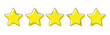 Five yellow stars with intermittent black line. Product quality rating or customer review. Vector illustration. 