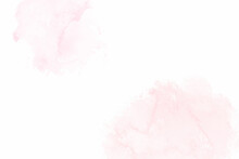 Soft Pink Watercolour Splash In White Background. Vector Illustration.