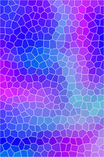 Abstract Colorful Blue And Purple Pattern Design Background With Hexagonal Crystals Stained Glass Design Concept