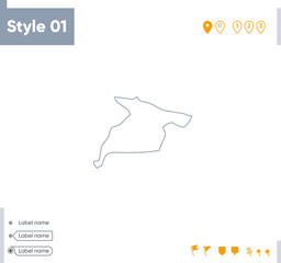 Naklejka na meble Alborz, Iran - stroke map isolated on white background. Outline map. Vector map