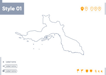 Naklejka na meble Hormozgan, Iran - stroke map isolated on white background. Outline map. Vector map