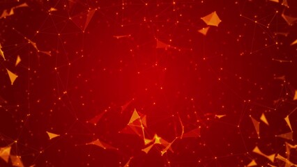 Wall Mural - abstract hi-tech futuristic 3d plexus motion red background