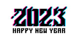 Fototapeta Londyn - new year logo 2023 with unique, strong number theme