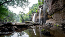 Haew Suwat Waterfall  At Khao Yai National Park  Nakhon Ratchasima Povince , Landscape Thailand