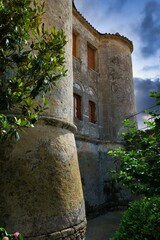 Sticker - Beautiful stone medieval Christian monastery, Byzantine architecture