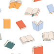 © dikabrina - Seamless pattern with books. Hand drawn elements for your design. Can be used on packaging paper, fabric, background for different images