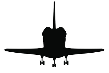 Wall Mural - space shuttle front view isolated on white background. vector illustration.