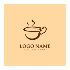 Poster - Coffee cup Logo Template vector icon illustration  design