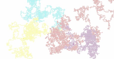 Sticker - Colorful squares world map on white background