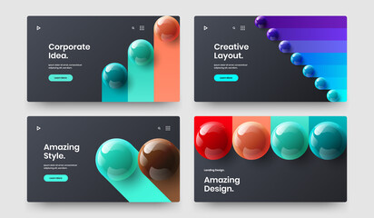 Canvas Print - Geometric realistic balls presentation layout composition. Original annual report vector design template collection.