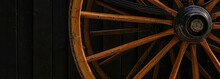 Close-up Shot Of A Wooden Wheel Of A Horse Carriage