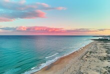 Mediterranean Sea Under A Colorful Sky In La Mata, Torrevieja, Costa Blanca, Spain During Sunset