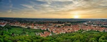 Panoramic Shot Of The Buildings Surrounded By Trees In Prague