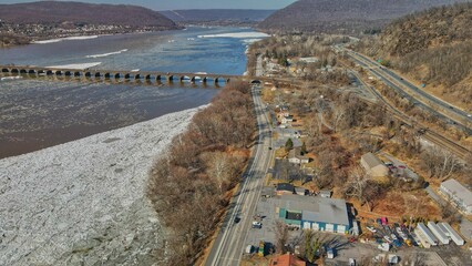 Beautiful view of the Rockville Arch bridge in Pennsylvania