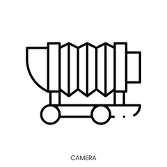 Canvas Print - camera icon. Linear style sign isolated on white background. Vector illustration