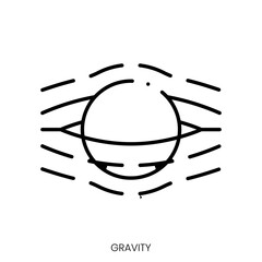 Wall Mural - gravity icon. Linear style sign isolated on white background. Vector illustration