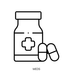 Wall Mural - meds icon. Linear style sign isolated on white background. Vector illustration