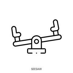 Wall Mural - seesaw icon. Linear style sign isolated on white background. Vector illustration