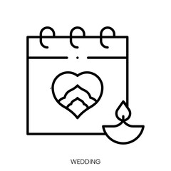 Wall Mural - wedding icon. Linear style sign isolated on white background. Vector illustration