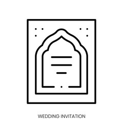 Wall Mural - wedding invitation icon. Linear style sign isolated on white background. Vector illustration