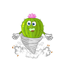 Wall Mural - cactus in the tornado cartoon character vector