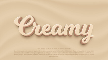 Wall Mural - Creamy 3d editable text effect