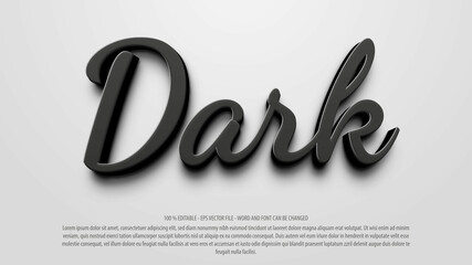 black dark 3d editable text effect