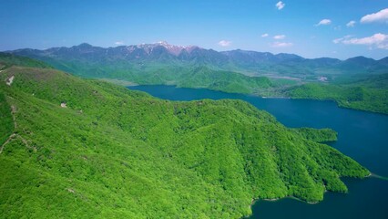 Wall Mural - 奥日光の男体山と中禅寺湖を空撮